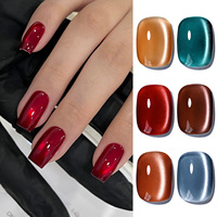 BORN PRETTY 6pcs 7ml Black Orchid Cat Magnetic Gel Nail Polish Set Autumn Glass Bead With Magnet Soak Off UV LED Nail Art Salon