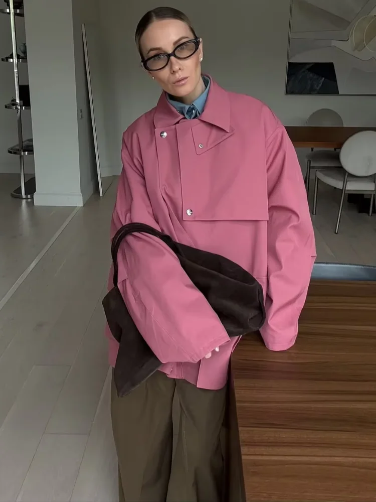 

Шикарные короткие ветрозащитные пальто на шнуровке, женские однотонные однобортные свободные пальто с лацканами на талии, 2021, женская уличная верхняя одежда для поездок на работу