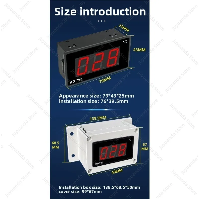 LED Digital Display HD730 High Precision Temperature Controller for Water Heater 24V 220V Industrial