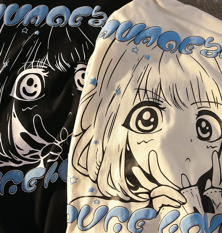 Nuove ragazze vestiti magliette del fumetto Y2k Anime maglietta delle donne stampa grafica Kawaii abbigliamento Streetwear T-shirt Harajuku Cute Tops