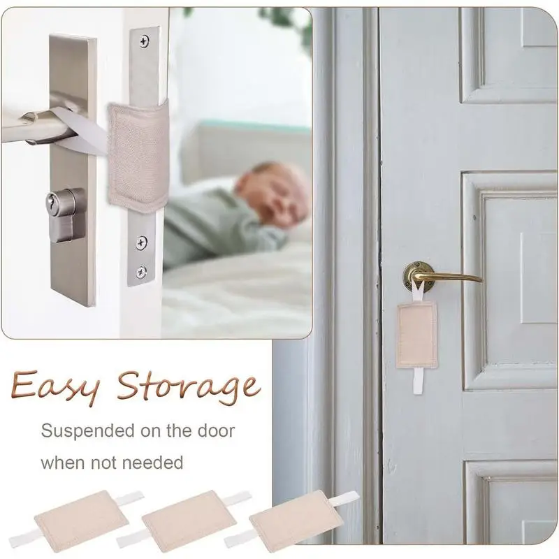 Door Silencers For Slamming 3PCS Nursery Door Closer Silencer With Strong Elastic Straps Quiet Door Pads For Nursery Baby Light