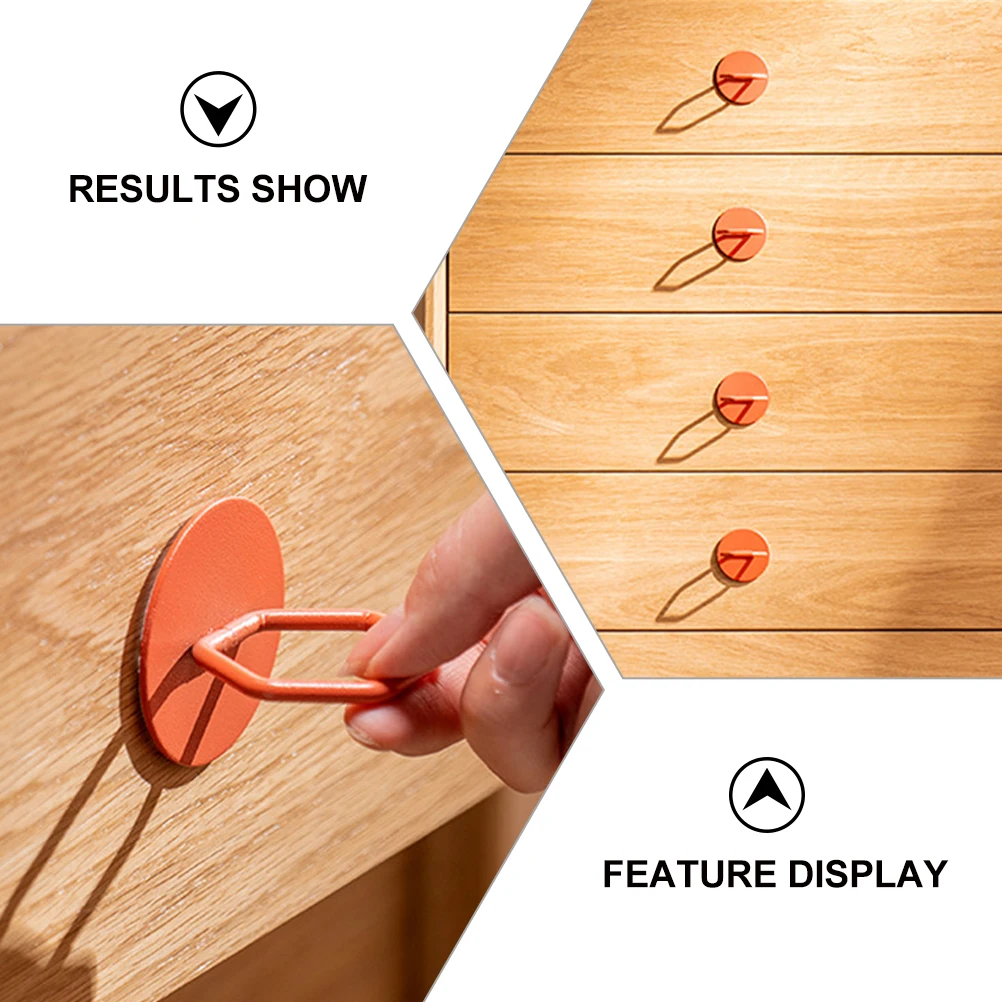 

4 Pcs Carbon Steel Furniture Knobs Door H les Non marking Stickers Sticky Pull Kitchen Bedroom Wardrobe Hardware