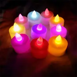 Candle Lights Transparent Flameless Tea Lights Battery Operated Tea Candles For Christmas Holiday Wedding Home Decors