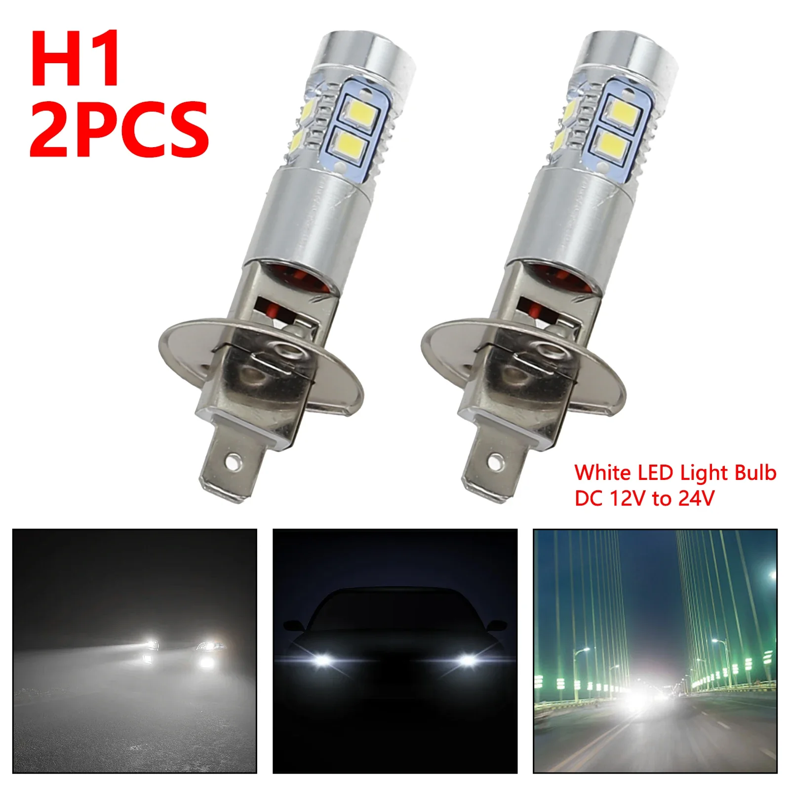 

2pcs H1 LED Headlight Bulbs 12V 6000K Super Bright White High/Low Beam Headlamp For Car Motorcycle SUV Truck Car Accessories