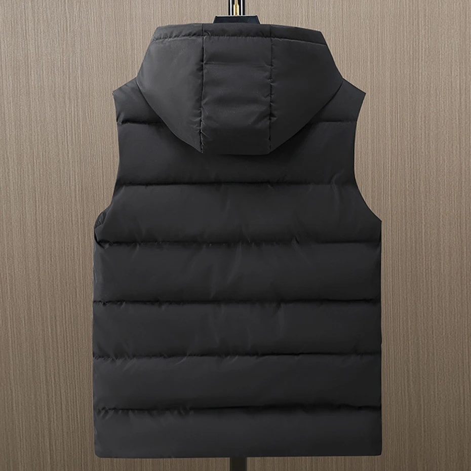 Winter Vests Men Thick Warm Vest Plus Size 10XL 12XL Fashion Casual Solid Color Black Vests Sleeveless Jacket Big Size 12XL