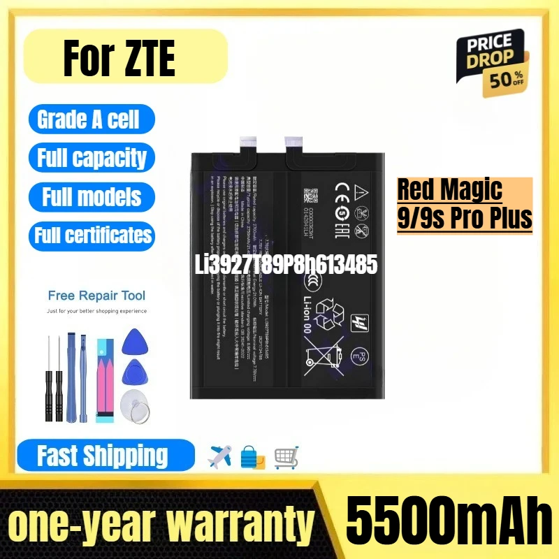 

Li3927T89P8h613485 for ZTE Red Magic 9/9s Pro Plus Phone Battery High Quality High Capacity Replacement Bateria with Tools