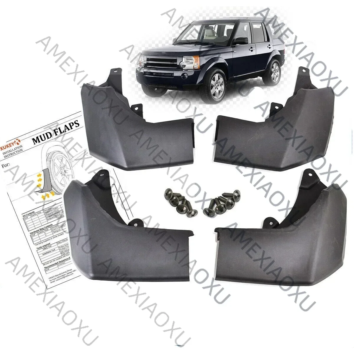 

SET FIT FOR LAND ROVER DISCOVERY 3 2004 2005 2006 2007 2008 2009 LR3 MUDFLAPS MUD FLAP SPLASH GUARD MUDGUARDS FENDER