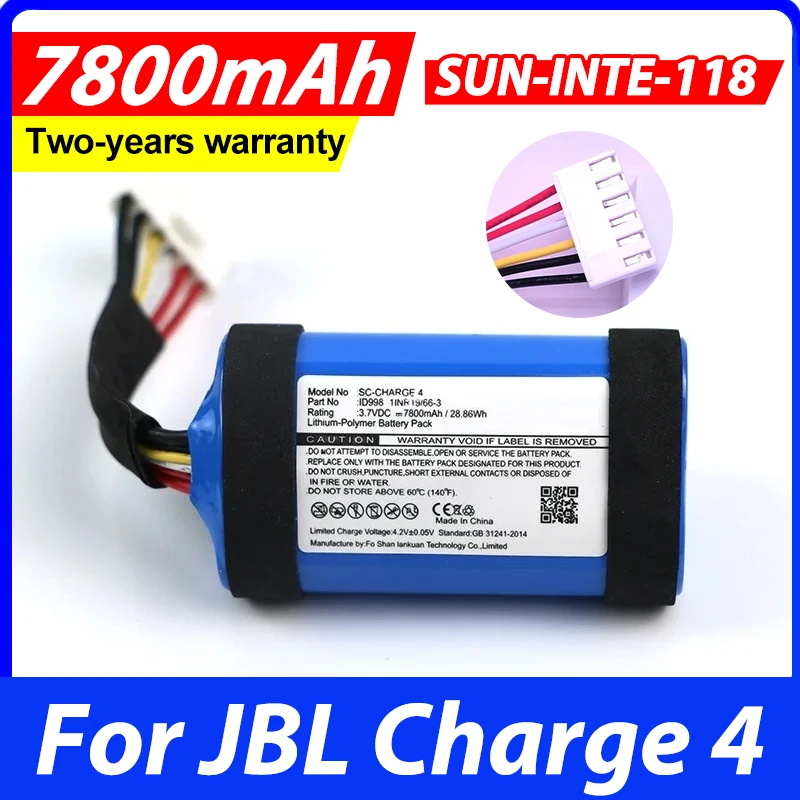 7800mAh For JBL Charge4 JBL 4 Battery Original Wireless bluetooth speaker for JBL Charge 4  ID998 IY068 SUN-INTE-118 Batteries