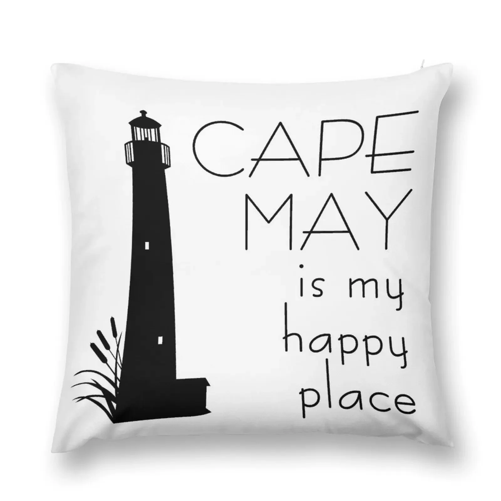 Cape May Happy Place Throw Pillow Sofa Cover bed pillows pillow cover luxury Anime pillow