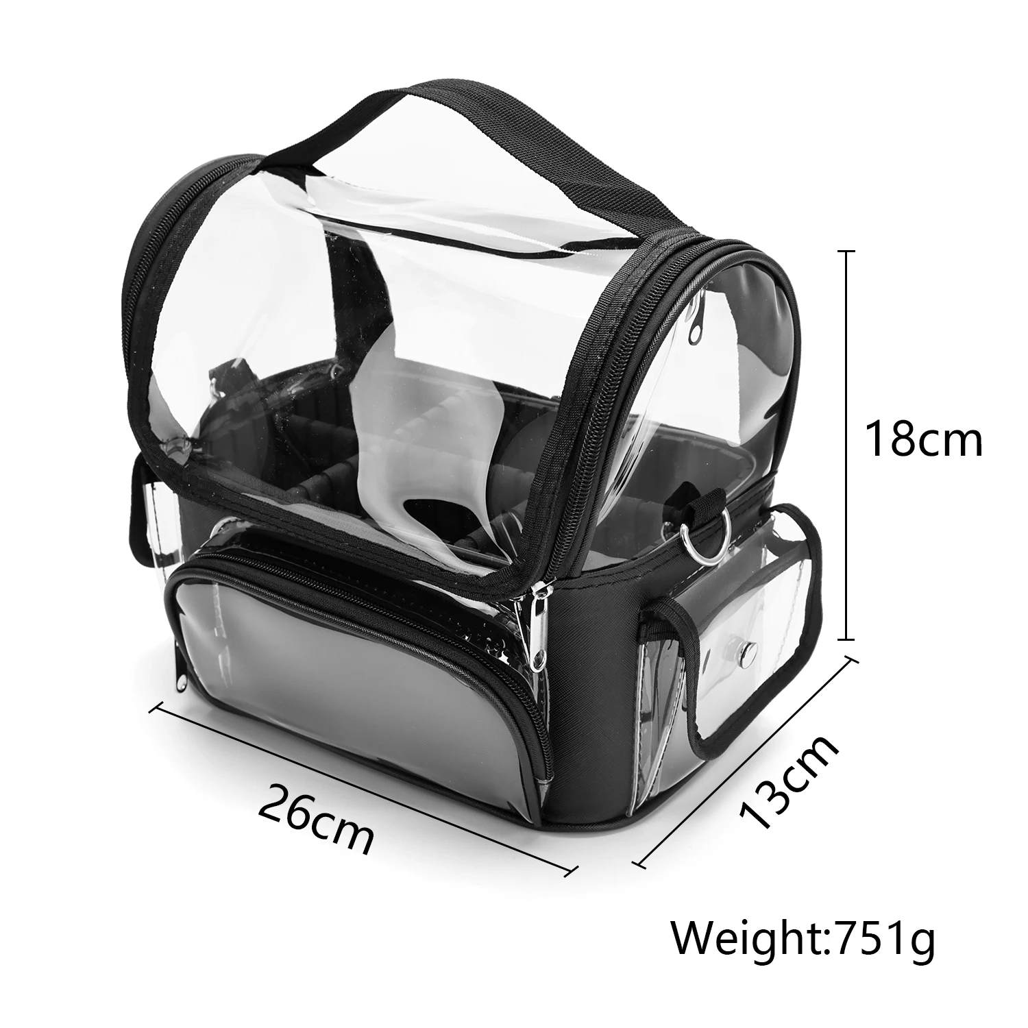 Bolsa cosmética de pvc de alta capacidade, mochila para ferramentas de barbeiro, cabeleireiro, armazenamento portátil, transparente, à prova d'água, bolsa de viagem