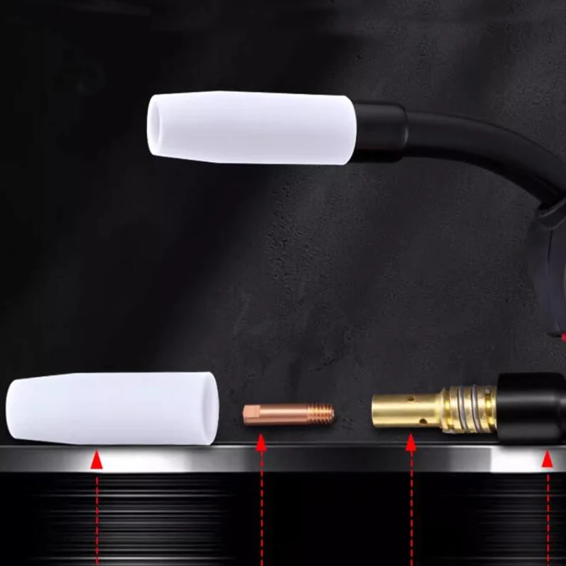 15Ak 미그 보호 노즐 유럽형 가스 차폐 용접 토치 액세서리 보호 슬리브 노즐 고온 저항 세라믹 이차 보호 용접기 세라믹 노즐