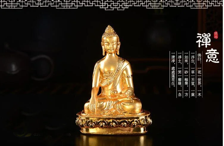 Wholesale Buddhist Supplies # Bless Safe Good Luck Efficacious Protection # Buddhism Buddha Gilding Pocket Small Buddha Statue