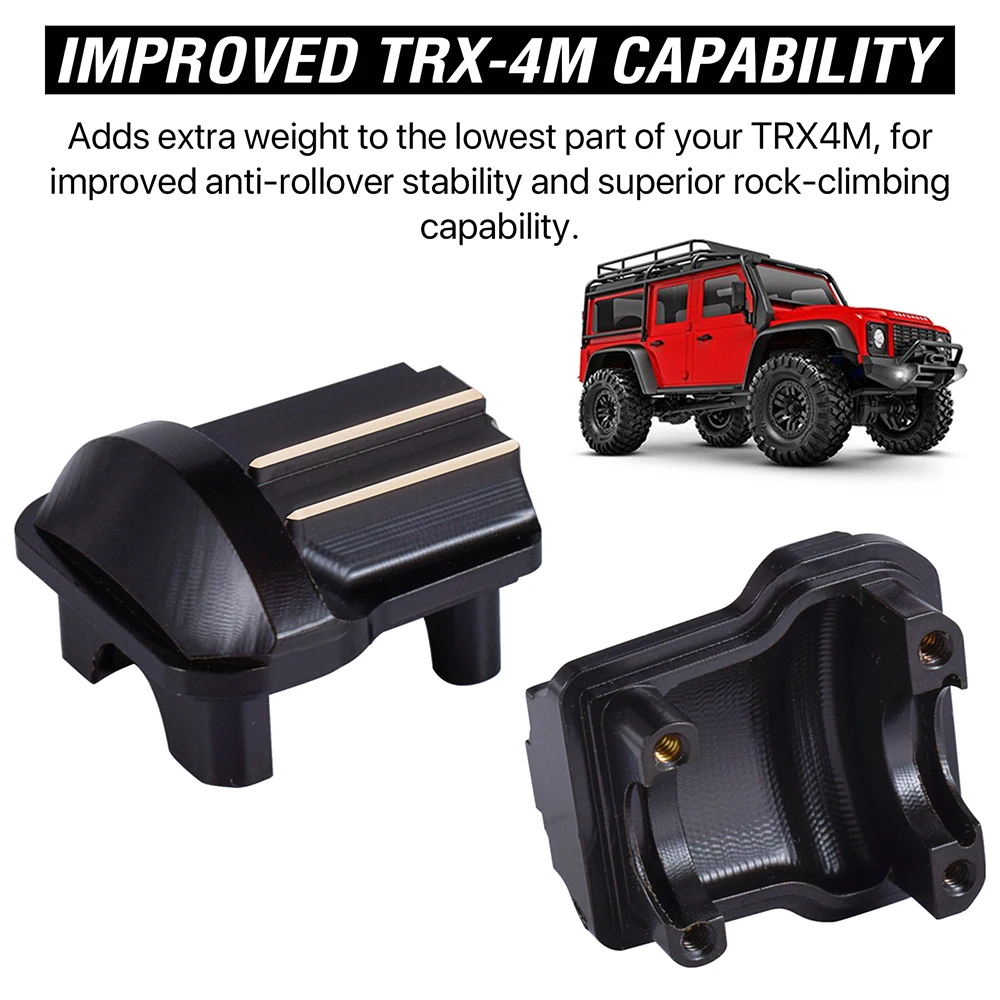 Ottone anteriore posteriore assale Diff Cover per Traxxas TRX-4M 1/18 aggiornamenti parti RC Crawler accessori Defender contrappeso 2 pz