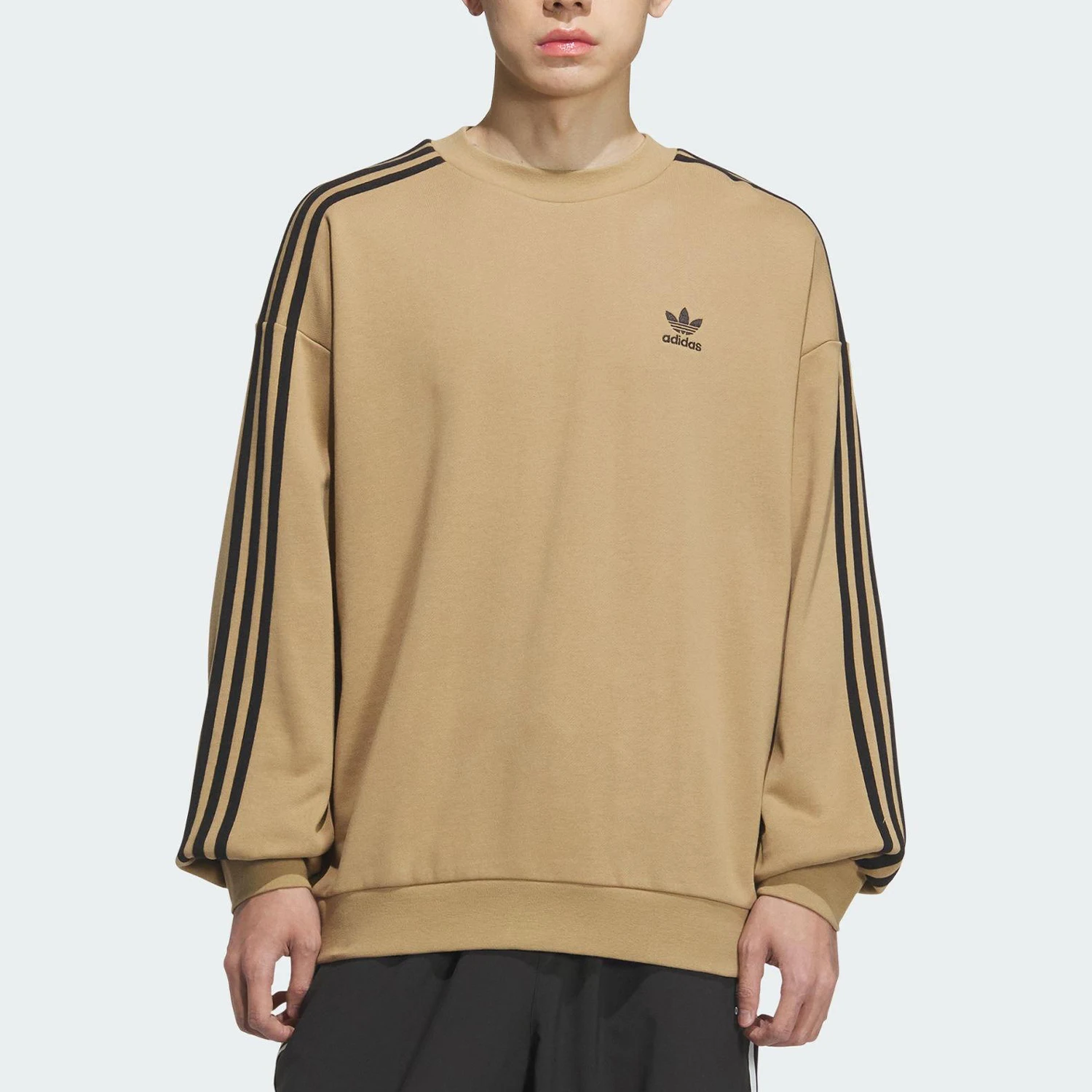 Adidas Authentic Three Leaves Men's Round Neck Pullover Durable Casual Hoodie KD1833
