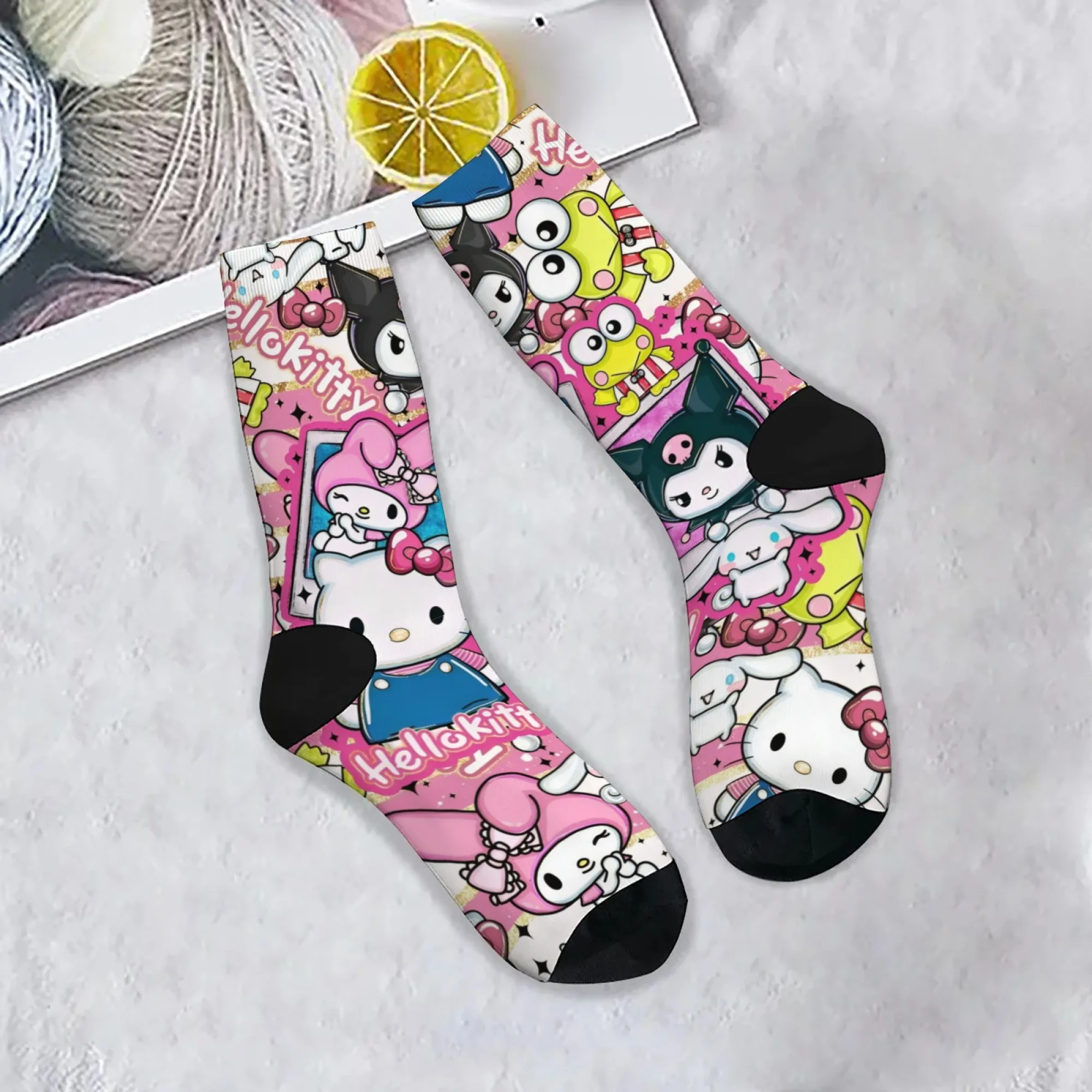 

Повседневные носки на тему члена Sanrio, удобные дышащие нескользящие носки, новинка, уличные мужские носки в стиле Харадзюку в стиле хип-хоп, подарок