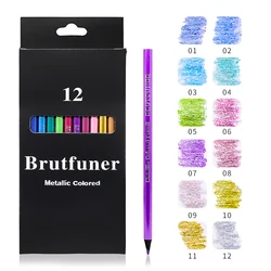 12/24/50/72-Color Metallic Pencil Set - Vibrant, Soft Wood Sketch & Drawing Pencils, Pre-Sharpened,Assorted Shades