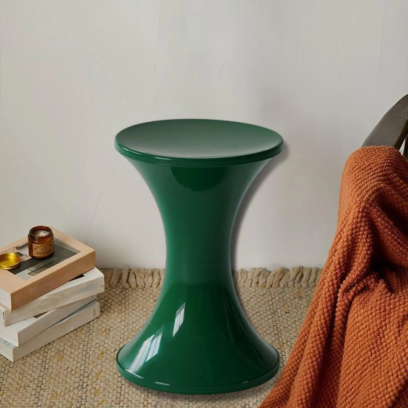 Hourglass Shape Storage Foot Rest Stool Creative Simple Design for Kids Adults