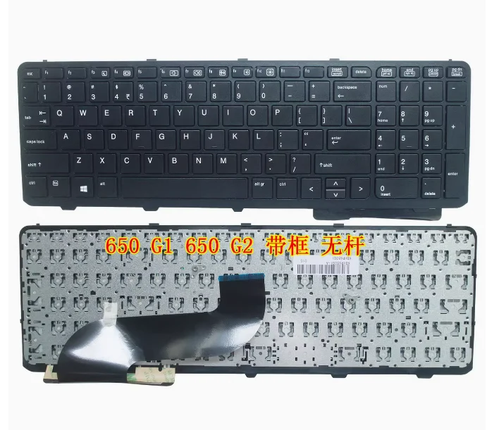 EUA Novo para HP Probook Probook 650 G1 655 G1 650 G2 655 G2 Teclado com moldura sem ponteiro
