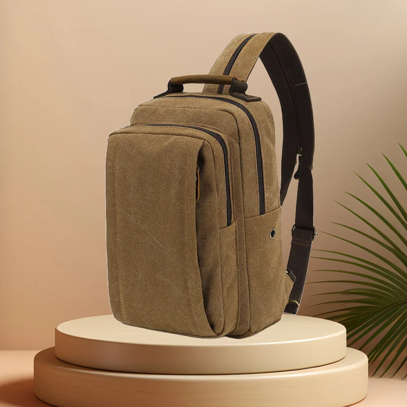 CFUN YA-Sac de poitrine en toile pour hommes, sac à dos d'escalade, sac à bandoulière, sac à dos de randonnée, sports de plein air, tendance de la mode, 2024