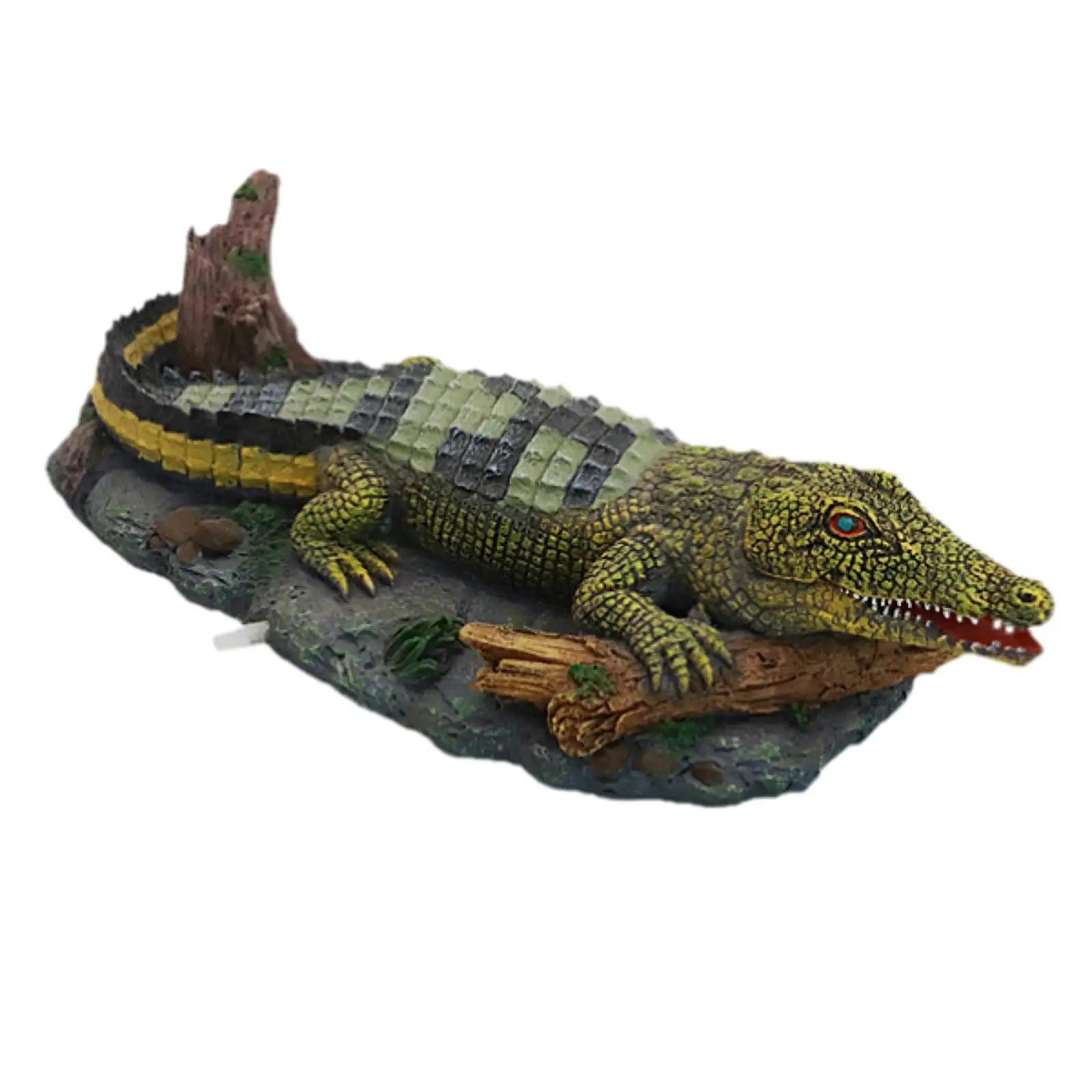 Aquarium Crocodile Air Stone Ornament Crocodile Statue Cute Multifunction Fish Tank Bubbler Decoration for Aquarium Apartment