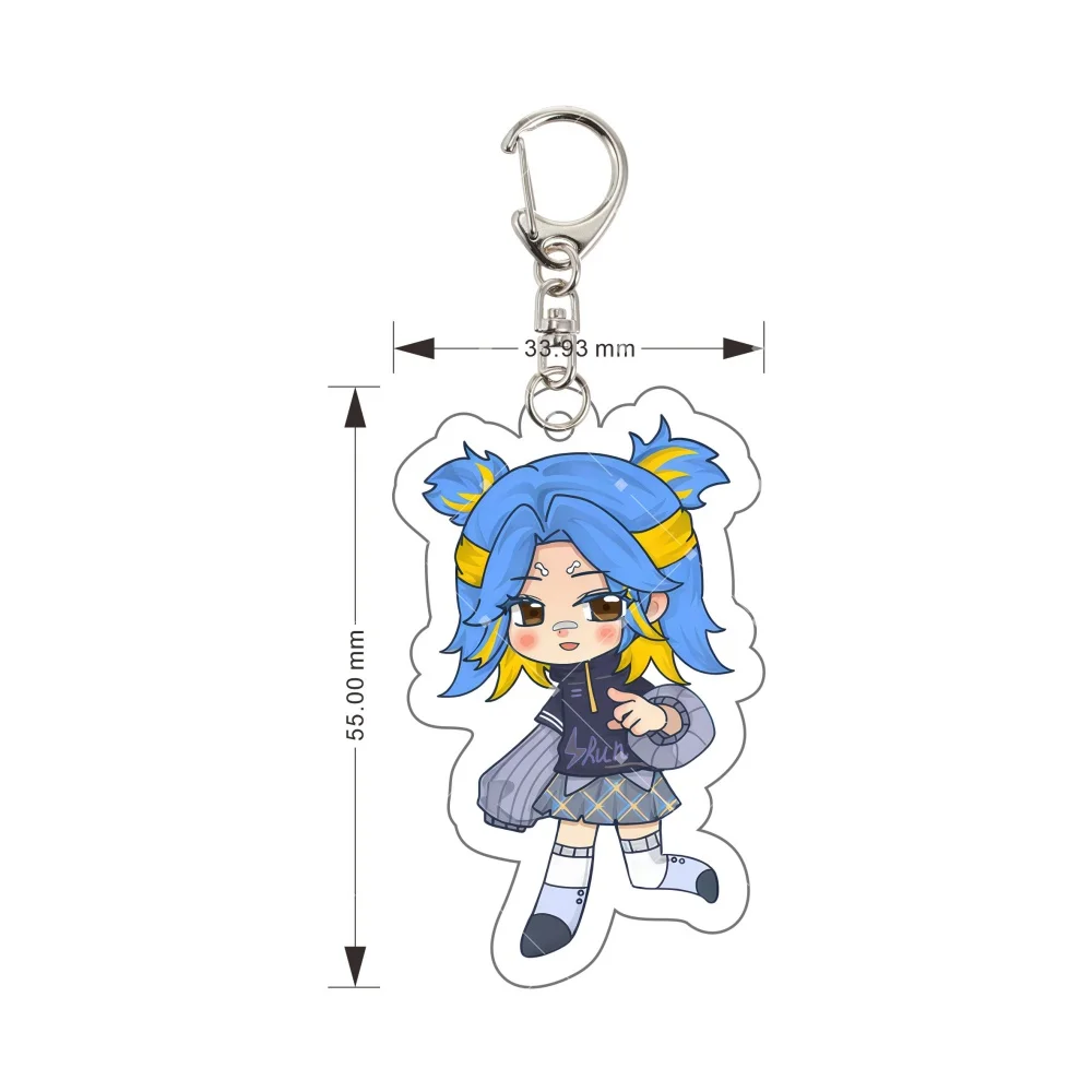 VALORANT Chibi Acrylic Keychain Anime Bag Pendant Jett Clove Omen Cosplay Keyring Cute Kawaii Game Accessories Charm Fan Gift