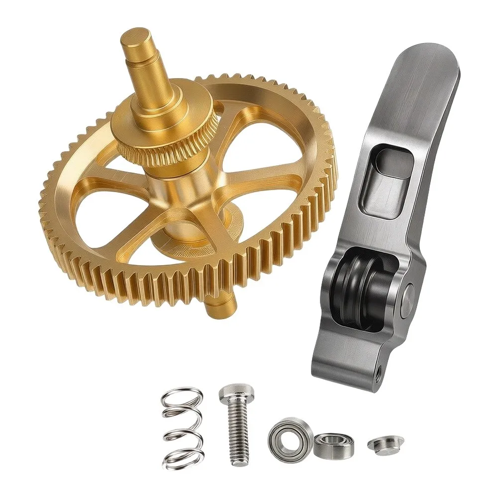Brass Extruder Gear Kit for BambuLab For A2L with Metal Handle Designed for Easy Installation and Strong Performance