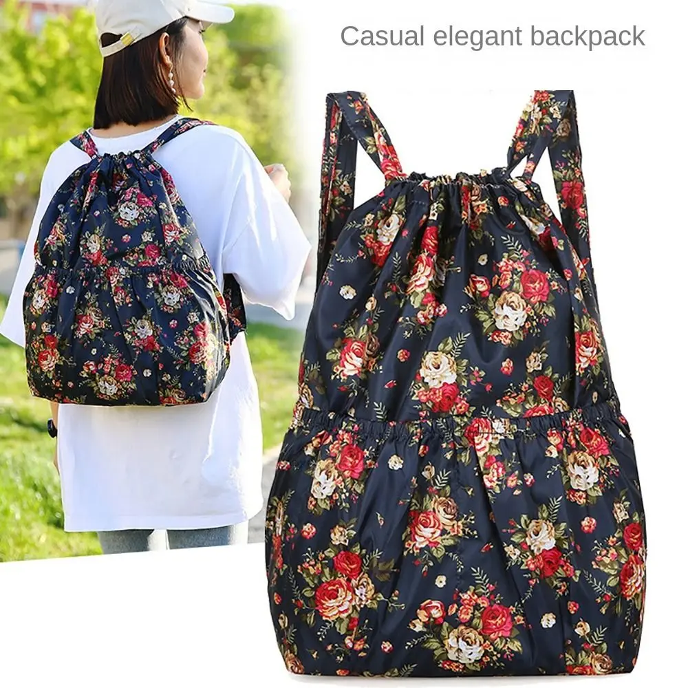 Large Capacity Drawstring Bag 2024 Dry-wet Separation Nylon Waterproof Bag Curved Shoulder Strap Foldable Sackpack Women Men