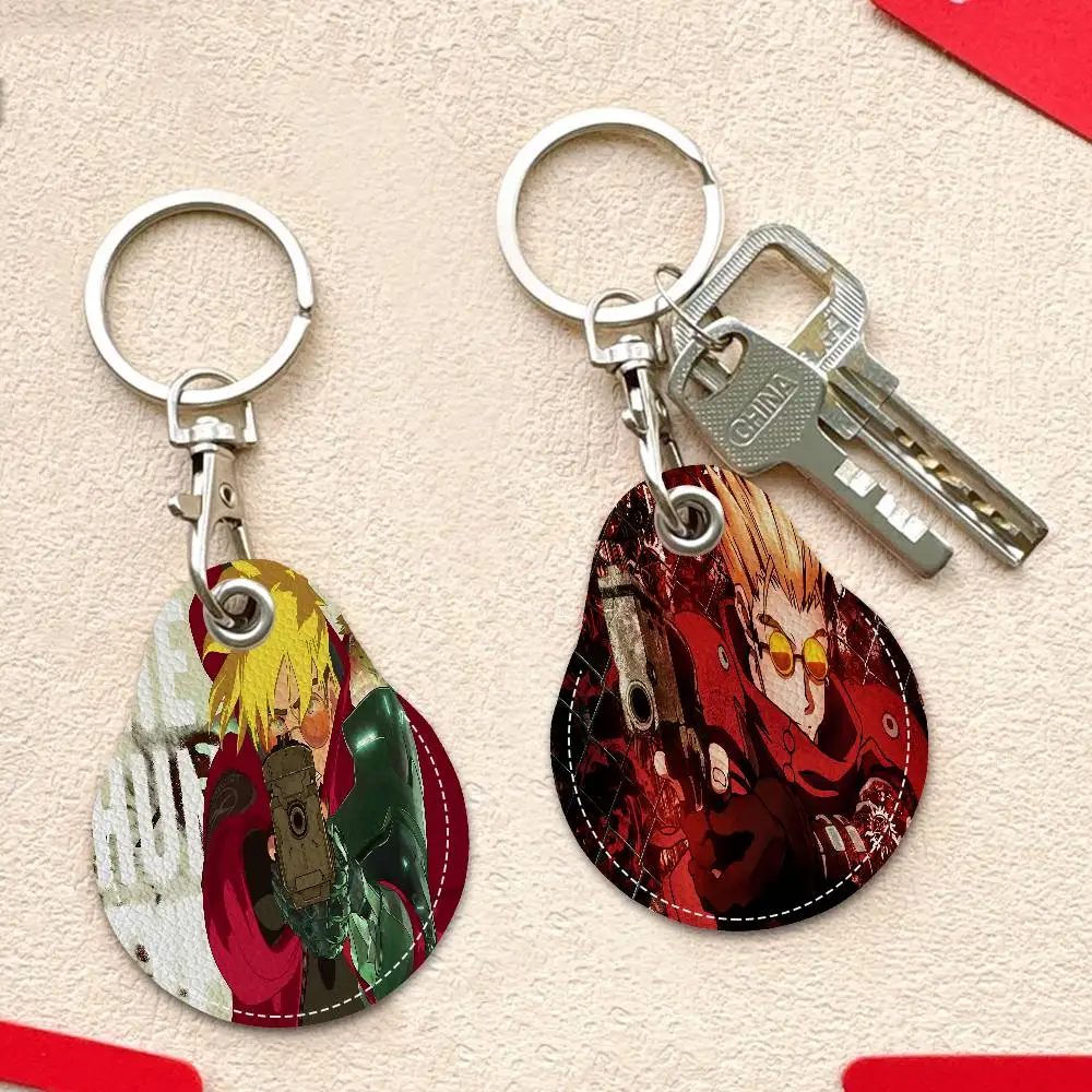 Anime Trigun Stampede Adorable Teardrop Acc Control Card Protector Bus Keychain Elevator Card Holder Student PU Material