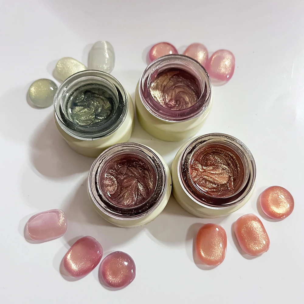 8ml/Jar Golden Autumn Glass 4colors Cat Eye Nail Polish Gel Pink/Green/purple Crystal Glitter UV Semi-permanent Enamels Varnish