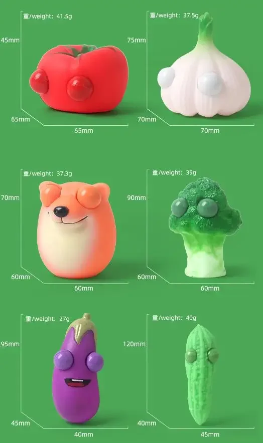 

3pcs children game squeeze toys stress relief toys stress relieving tools elasticity vent toy simulate cabbage