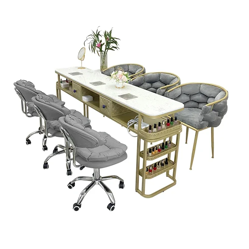 Organizer Professionals Nail Desk Chairs Storage Modern Nordic  Table Designer Salon Furniture