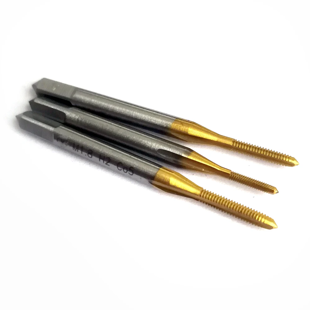 Tin Hss-co Metric threads tap Straight Flute Thread taps M0.8 M0.9 M1 M1.1 M1.2 M1.3 M1.4 M1.5 M1.6 M1.7 M1.8 M1.9 M2