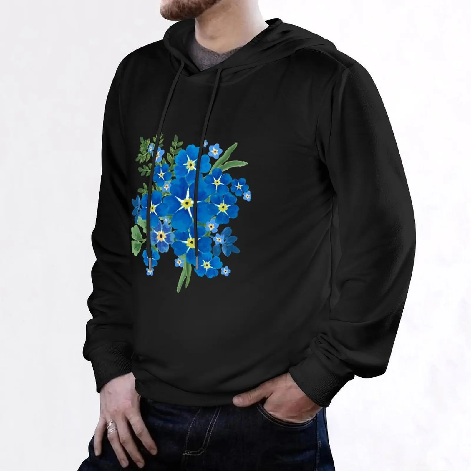 Forget Me Not Bouquet I Hoodie men's clothes korean style clothes men's clothing men's autumn clothes tracksuits
