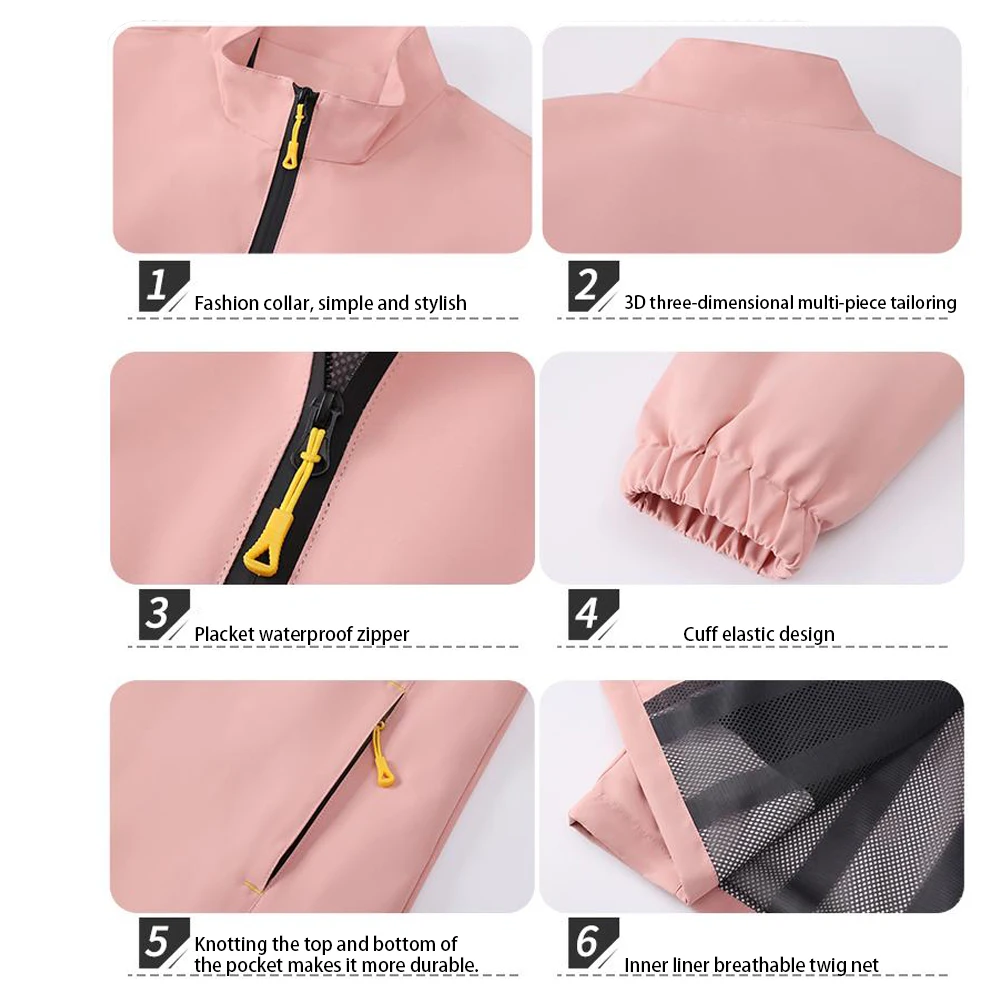 Premium Unisex Windbreaker Jacket - All-Season Outdoor Windproof Work Uniform with Classic Solid Color Design