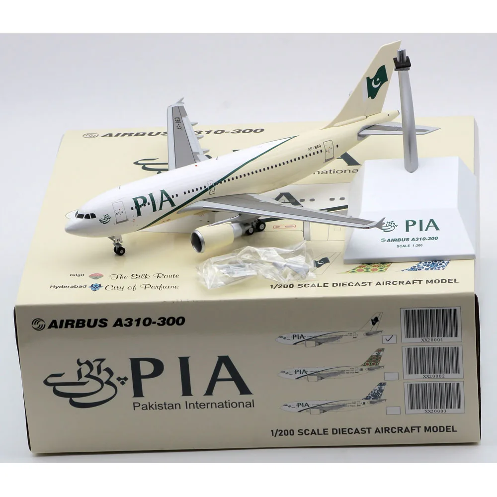 XX20001 Alloy Collectible Airplane Gift JC Wings 1:200 PIA Airlines Airbus A310-300 Diecast Aircraft Jet Model AP-BEQ With Stand