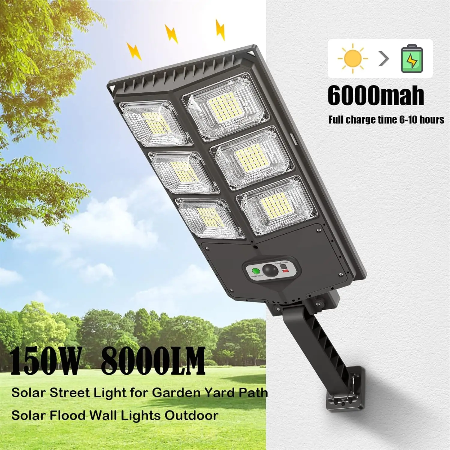 Outdoor Solar Street Light 504/336/240 LEDs High Power with Sensor Remote Control Wall Flood Light for Yard Garage Garden