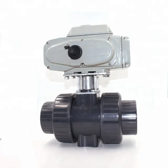 3way AC220V horizontal ball valve PVC motorized electrical valve CTB-005 25mm 32mm 40mm 50mm