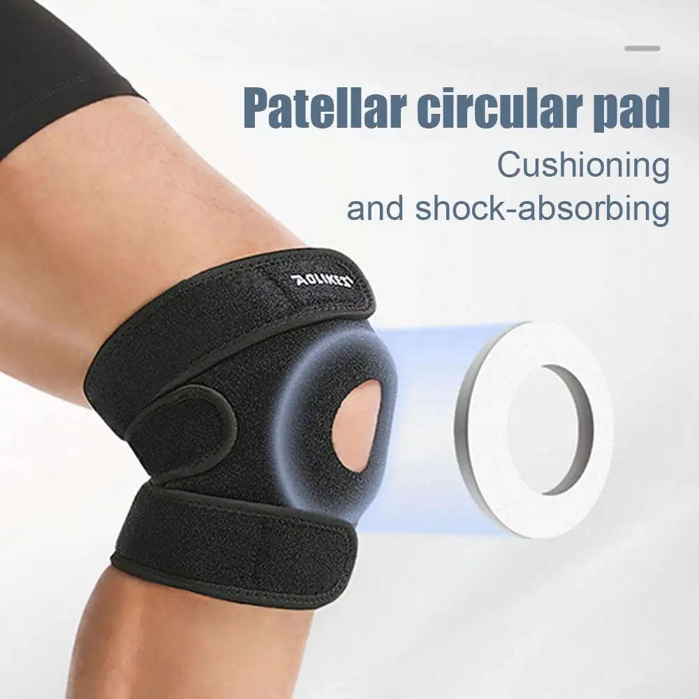 

1PCS Adjustable Elastic Knee Support Brace Kneepad Patella Knee Pads Hole Sports Kneepad Safety Guard Strap For Running L7S1