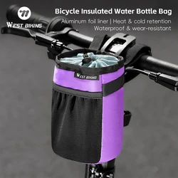 WEST BIKING Bicycle Water Bottle Bag 1L Large Capacity Insulated Handlebar Water Bottle Bag Outdoor Cycling Kettle Carrier Bag