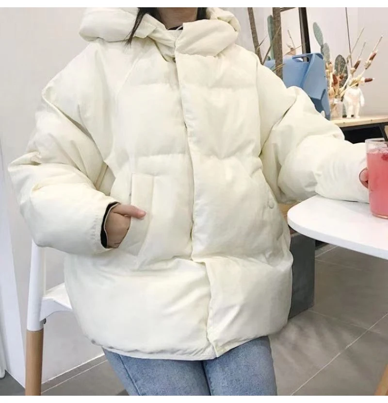 2025 New Winter Coats Women Hooded Top casual Thick Warm Parkas Zipper Down Cotton Padded Jacket Bread Clothing Outerwear Female