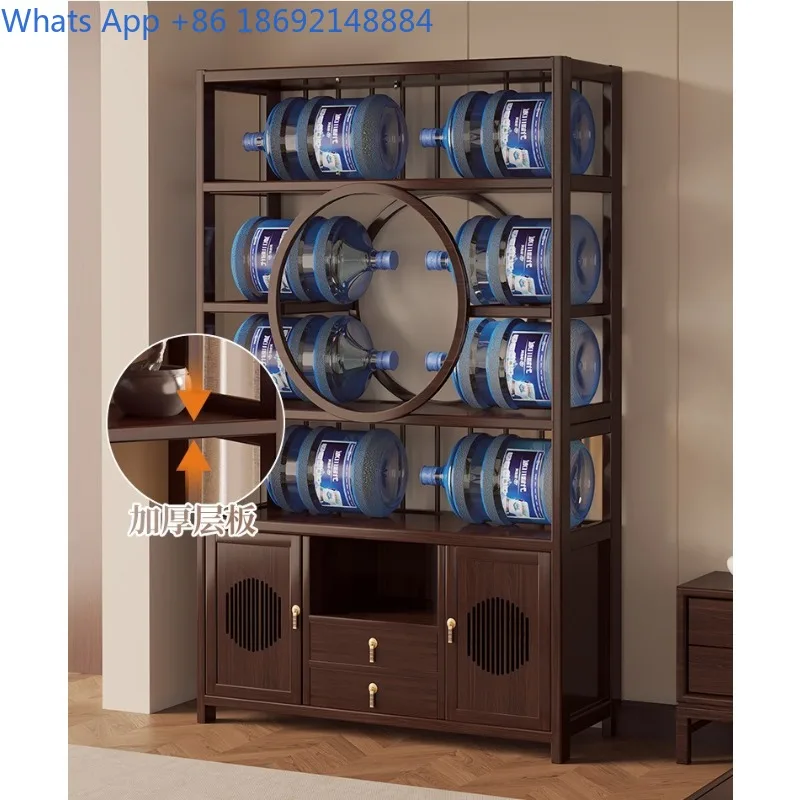 Office Tea Room Storage Rack New Chinese Style Living Room Screen Entrance Wine Cabinet Bookshelf