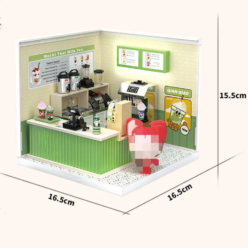 DIY Dollhouse Kit, Mini 3D House Kit with Grid Space Design, Handcraft Miniature Scene Model Toy