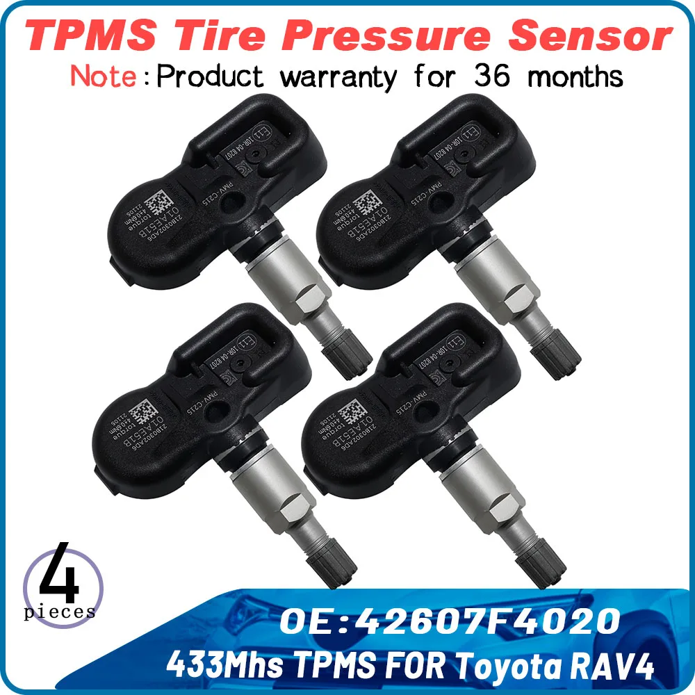 Sensor de presión de neumáticos TPMS para Toyota RAV4 AX50 2019-2021 Camry C-HR Land Cruiser 42607-48020 42607-F4020 PMV-C215 TPMS 433MHZ