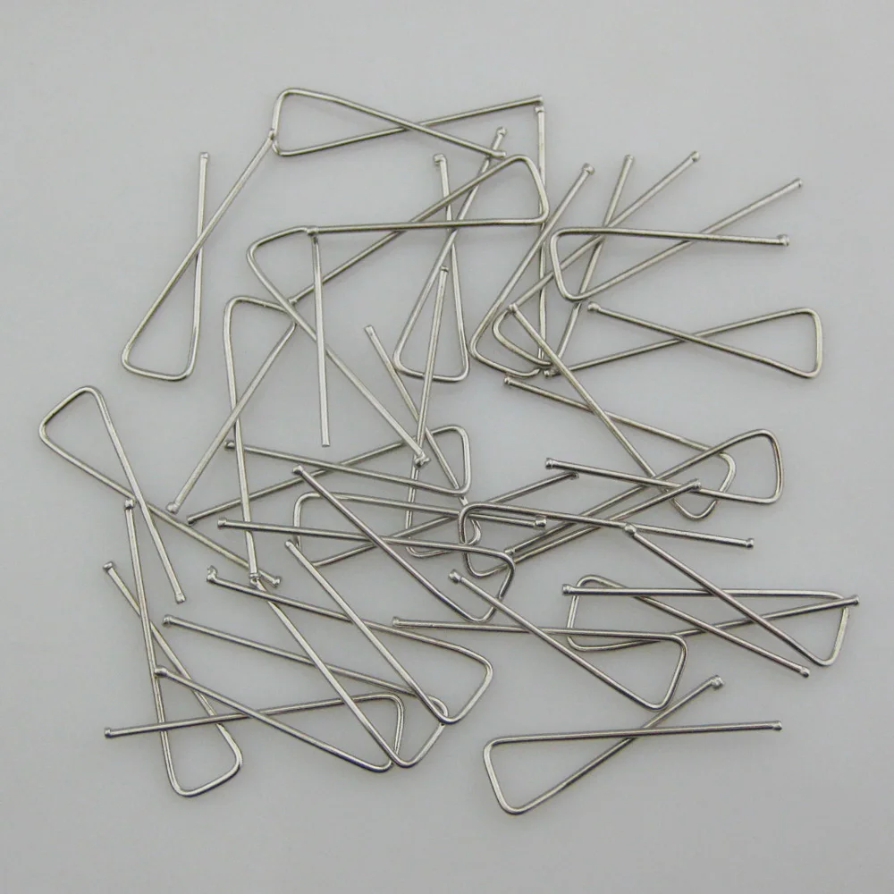 NBNLSA 50Pcs About 33MM Long Iron Clips For Garment Shirt Collar Package DIY Sewing Supplies