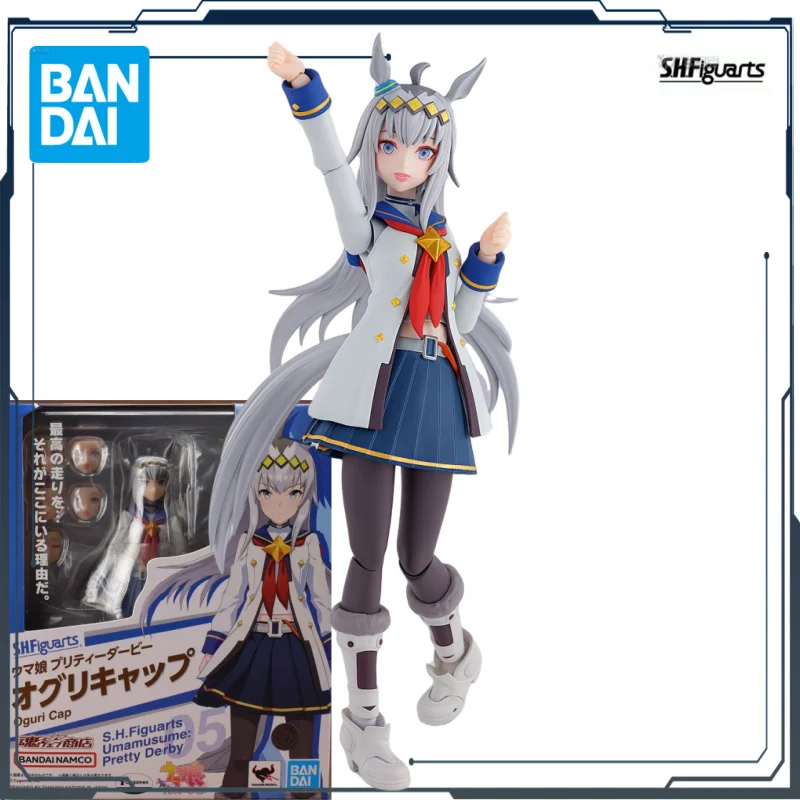 Bandai Original SHF Pretty Derby Jade Algae Cross&Chestnut Hat Anime Action Doll Handmade Toy Collection Model Jewelry