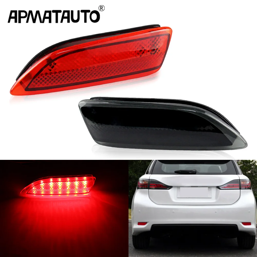 2Pcs Red/Smoked Lens Bumper Reflector LED Rear Lights Fog Lights For Toyota Corolla 2011 2012 2013 FOR Lexus CT 200h CT200h