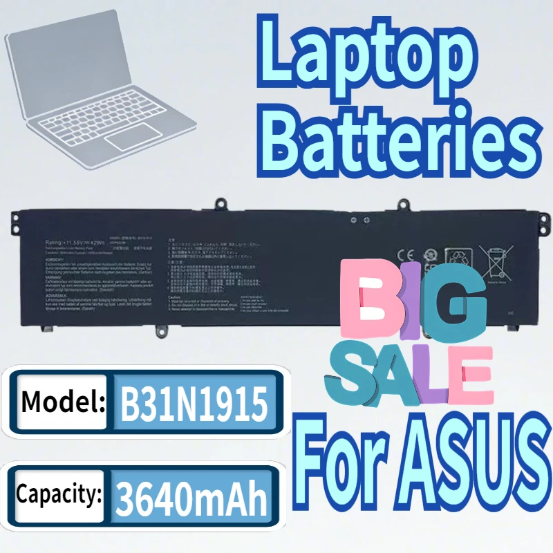 

B31N1915 Laptop Battery for ASUS Dawn Pro 15 (PX555C/PX455C/P1550C) 11.55V 3640mAh Replacement Notebook Battery