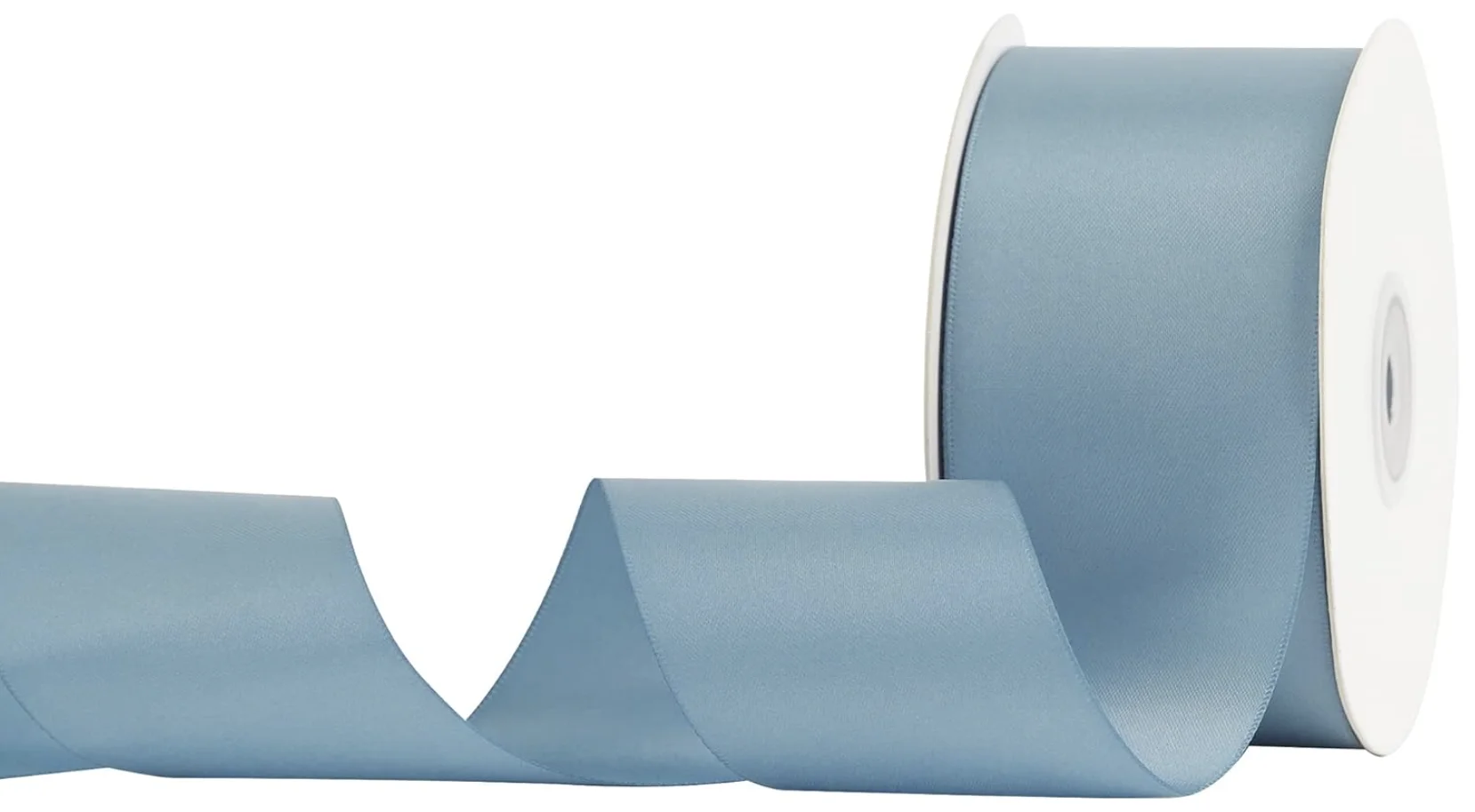Dusty Blue Satin Ribbon 50 Yards Double Faced Satin Ribbon 1 inch Blue Silk Ribbon for Gift Wrapping Bows Crafts Bridal Floral