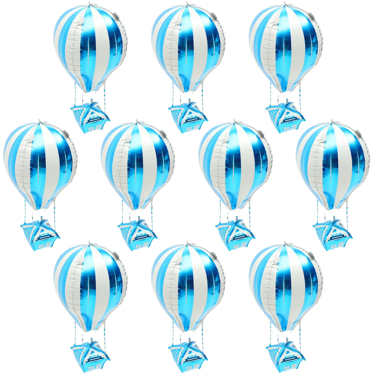 

10pcs Blue Hot Air Balloon Decoration Aluminum Foil Balloons Kids Birthday Party Wedding Event Decorations Helium Balloon