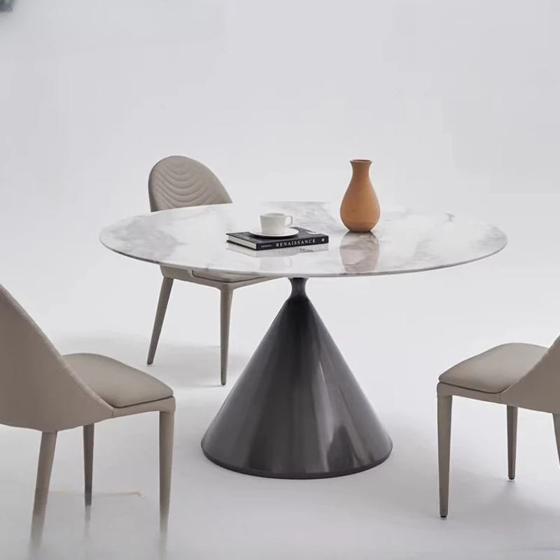 

Italian minimalist round dining table marble household round table, living room dining table high-end round dining table